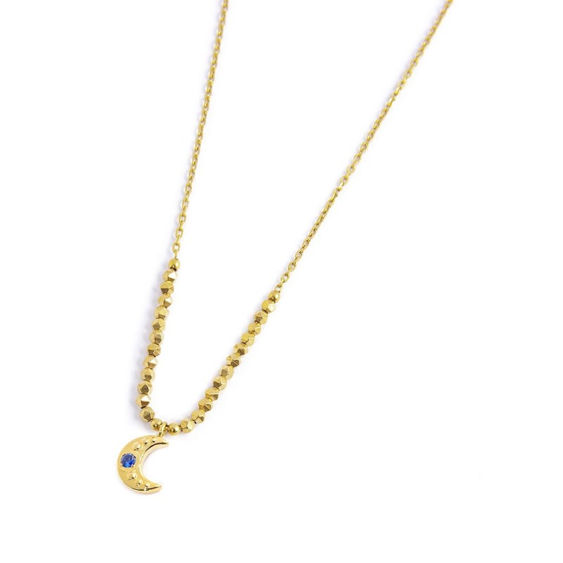 S.S.GOLD IP NECKLACE HEMATITE AND MOON PEND S.steel gold ip necklace main chain is "O" chain, 1,20 mm width, 0,26 thickness. Sec