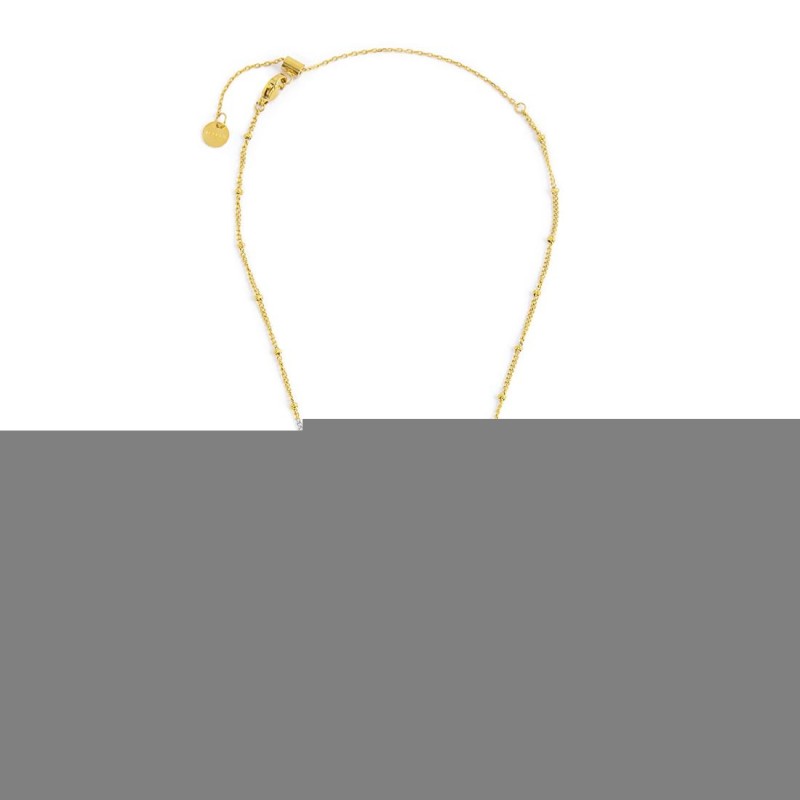 S.S GOLD IP NECKLACE BALLS, CZ STONES AND MEDAL PEND S.steel gold ip necklace with market balls grumetta chain 1,40 mm width, 0,