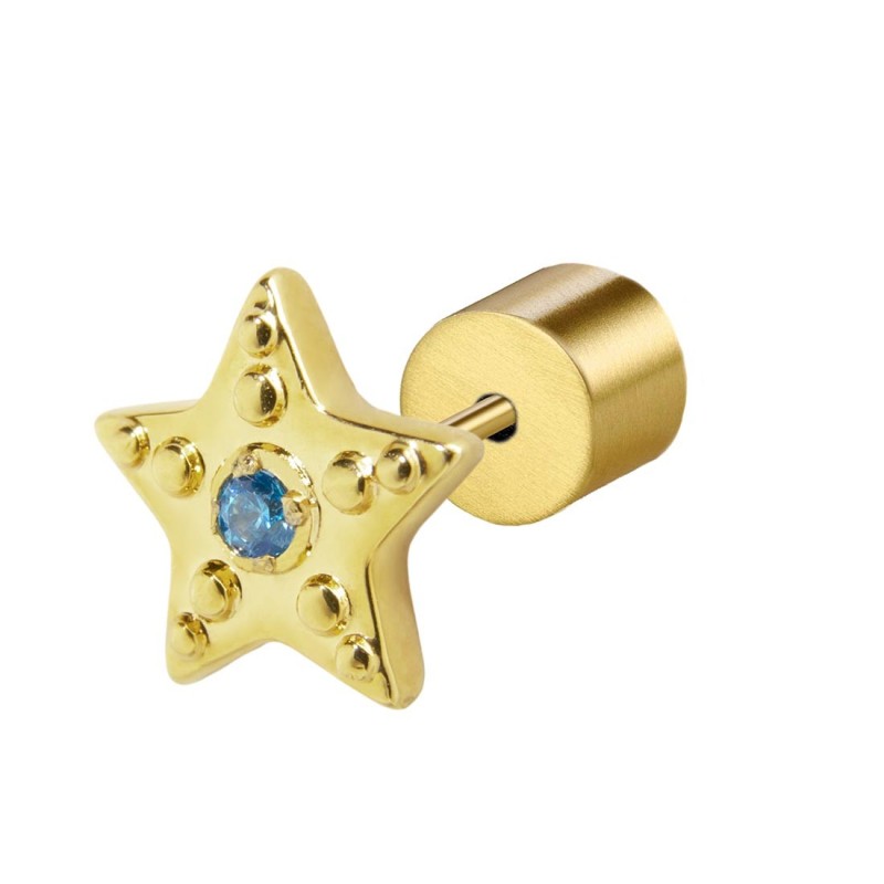 Orecchino a lobo stella con zircone