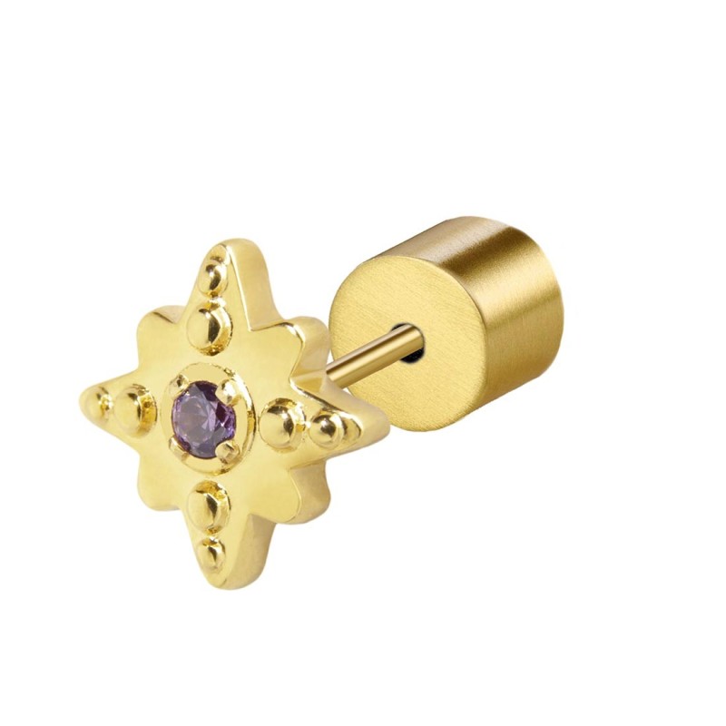 Orecchino a lobo rosa dei venti con zircone