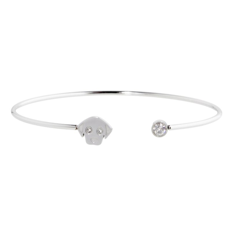 S.STEEL DOG BANGLE WITH CRYSTALS 316 S.STEEL OPEN BANGLE WITH 1 MM ROUND WIRE. DISTANCE BETWEEN 2 ENDS MUST BE 1 CM. ONE END WEL