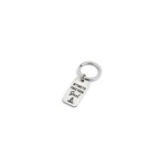 S.STEEL KEYRING FREE YOUR SOUL 316L S.Steel keyring matt finishing, black enamel free your soulTMT 09