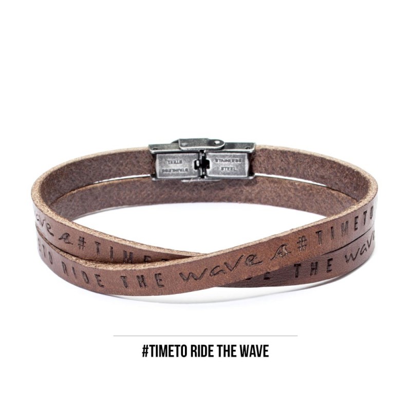 Bracciale pelle timeto ride the wave