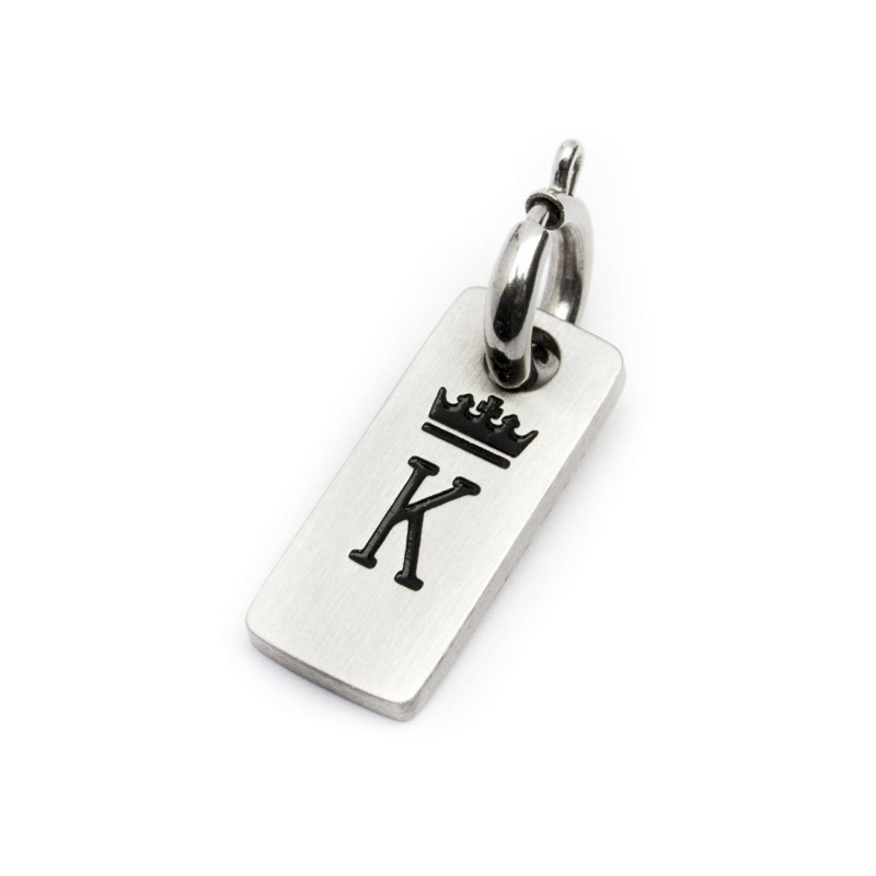 K LETTER CHARM S.Steel charm whith K letter , mat finshing Time to 11 collection