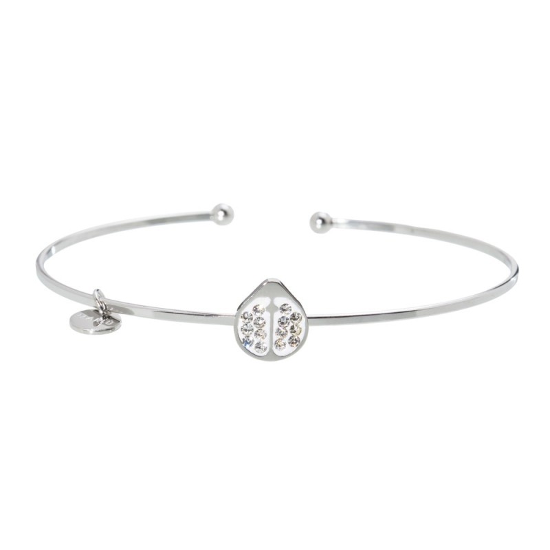 Bracciale rigido coccinella con cristalli