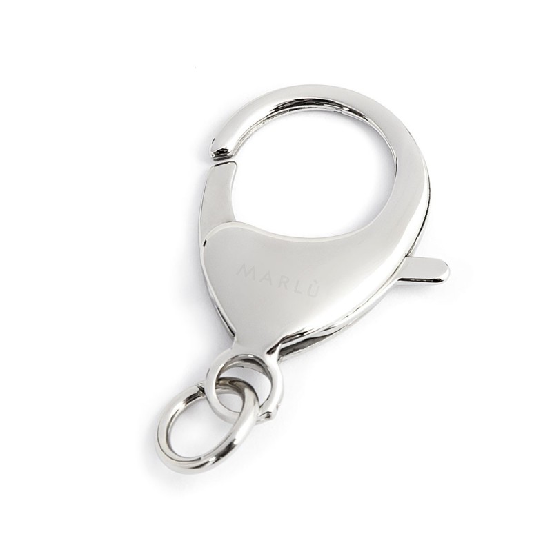 S.STEEL KEYRING LOCK 33MM S.steel keyring lock, 33*20 mm, 5,40 mm thickness with lasered MarlÃ¹ logo. Included little ring with
