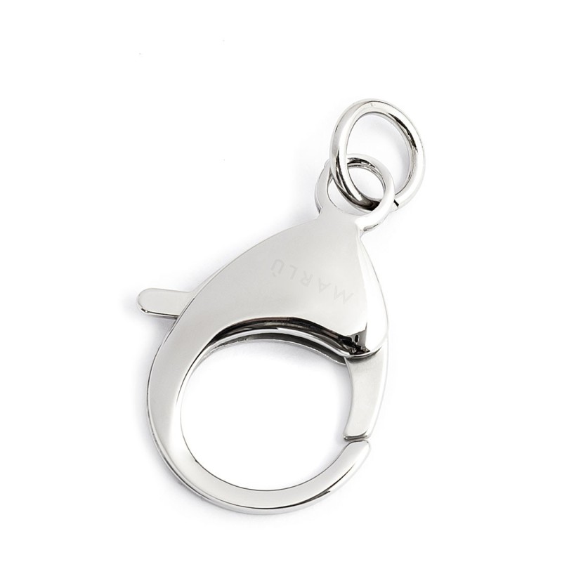 S.STEEL KEYRING LOCK 33MM S.steel keyring lock, 33*20 mm, 5,40 mm thickness with lasered MarlÃ¹ logo. Included little ring with