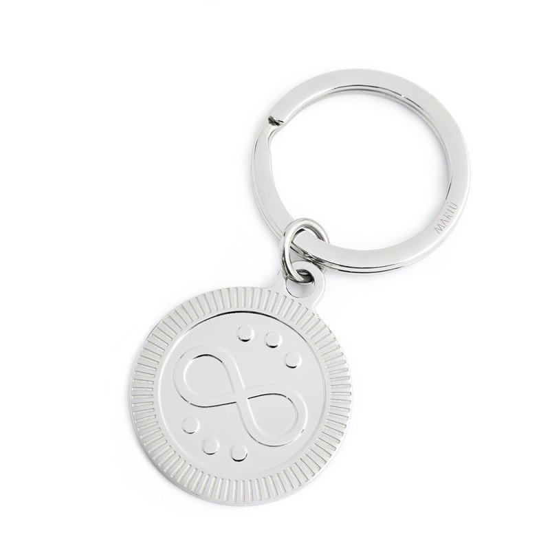 S.STEEL KEYRING WITH ROUND PENDANT Polished s.steel keyring with round pendant. Keyring is with 30 mm diameter, 2,70 mm width, 2