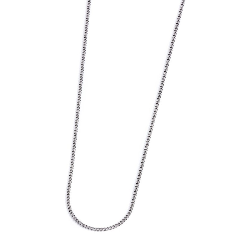 S.STEEL NECKLACE CURB CHAIN 2,08 MM S.steel 2,08 mm curb chain necklace. Total lenght 50 cm with double locks 12,60 mm, adjustab