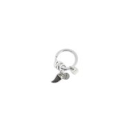 S.STEEL KEYRING 30MM WITH RINGS Polished s.steel keyring with 30 mm diameter, 2,70 mm width, 2,40 mm thickness, with lasered Mar