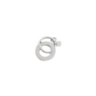 S.STEEL KEYRING WITH DOUBLE RING Polished s.steel keyring with double ring: first ring is with 30 mm diameter, 2,70 mm width, 2,