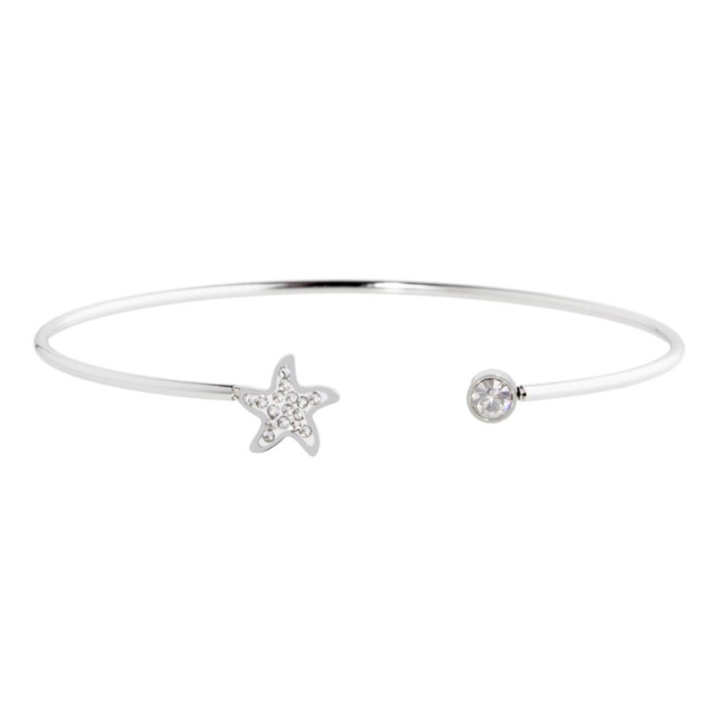 S.STEEL SEA STAR BANGLE WITH CRYSTALS 316 S.STEEL OPEN BANGLE WITH 1 MM ROUND WIRE. DISTANCE BETWEEN 2 ENDS MUST BE 1 CM. ONE EN