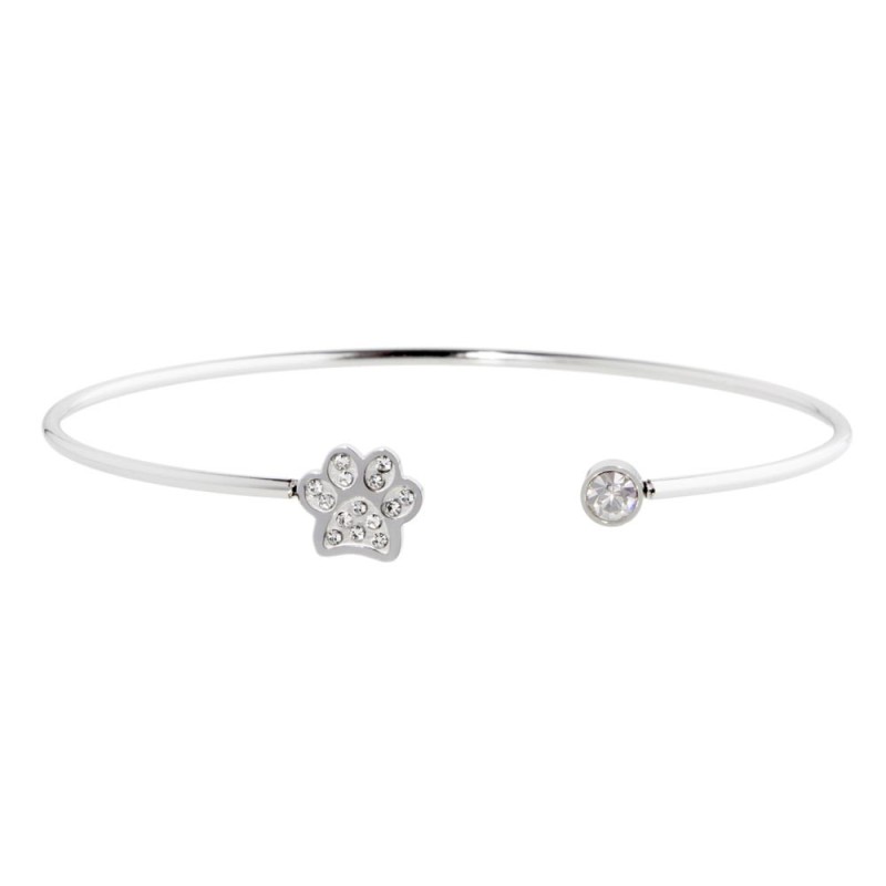 Bracciale rigido zampina con cristalli