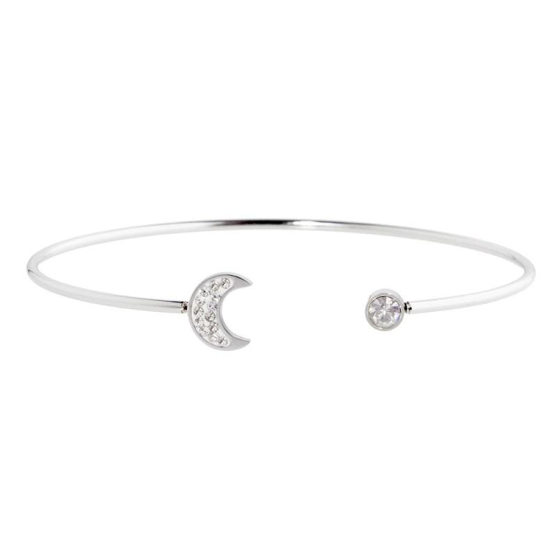 S.STEEL MOON BANGLE WITH CRYSTALS 316 S.STEEL OPEN BANGLE WITH 1 MM ROUND WIRE. DISTANCE BETWEEN 2 ENDS MUST BE 1 CM. ONE END WE