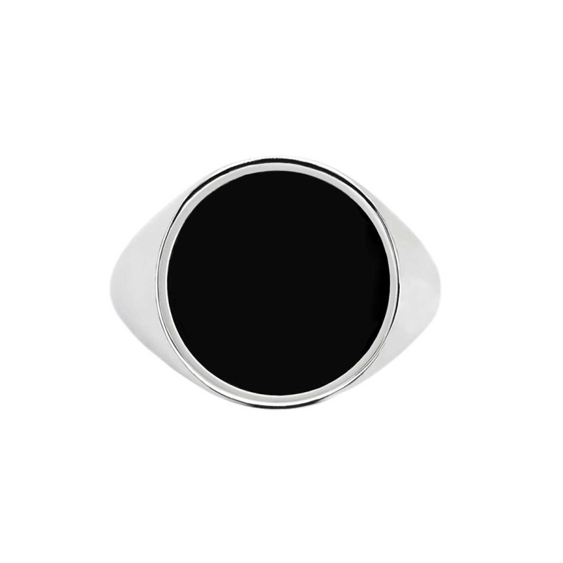 Piastrina tonda smalto nero changy