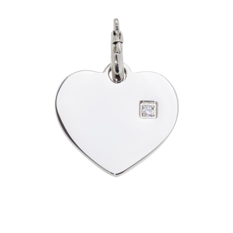 Charm cuore con zircone