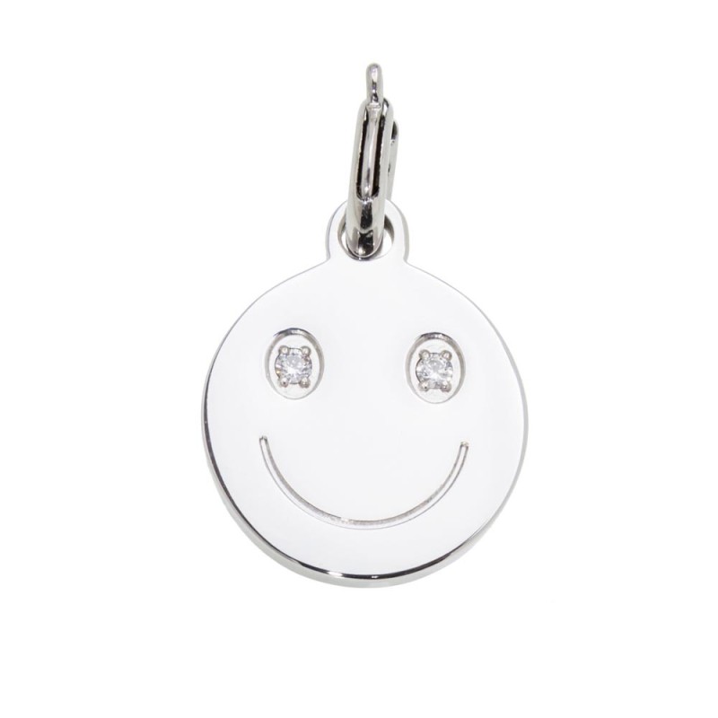 S.STEEL PENDANT "SMILE" AND CZ STONES On the back the words are: Time To BE HAPPY and smile to lifeAccessory: CHI0087-7, BAR