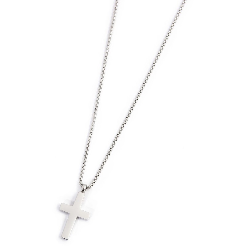 Collana con croce pendente con zirconi