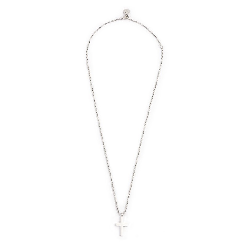 Collana con croce pendente con zirconi