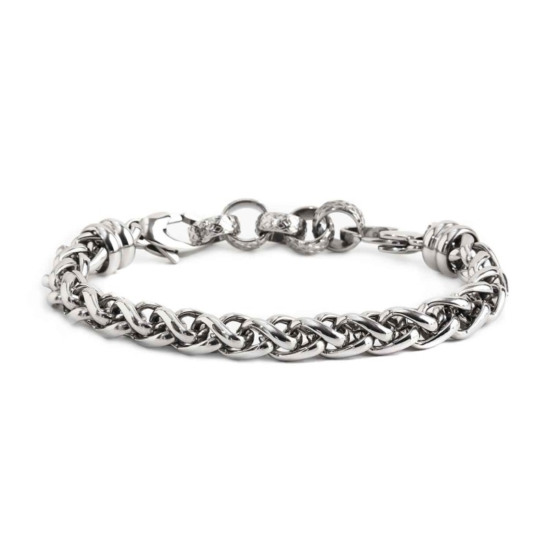 S.S. BR SONAGLIO CHAIN 7.80 MM SIZE M S.steel polished bracelet with sonaglio chain with thickness 7.80 mm. At both ends one ele