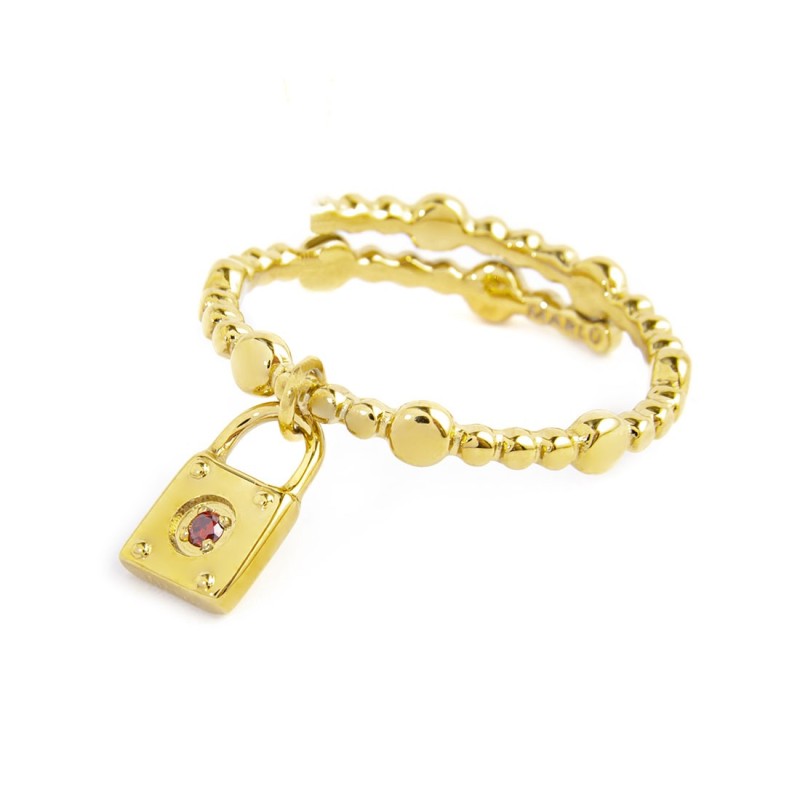 Anello con lucchetto pendente