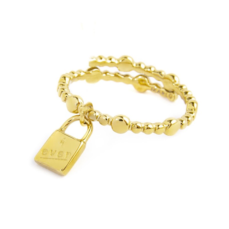 Anello con lucchetto pendente