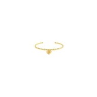 S.S.GOLD IP BALLS BANGLE WITH HEART PENDANT S.steel with gold ip bangle with balls texture by stamping, size 58,80 mm (major axi