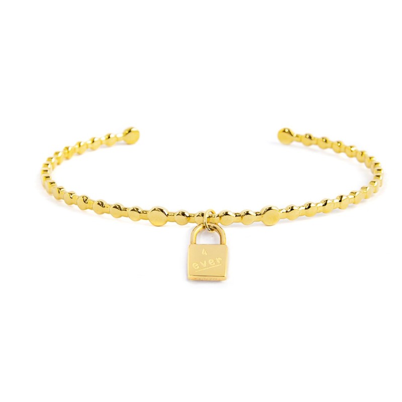 Bracciale rigido lucchetto pendente