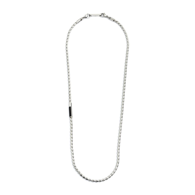 CATENA ACCIAIO CORDA CON BARRETTA