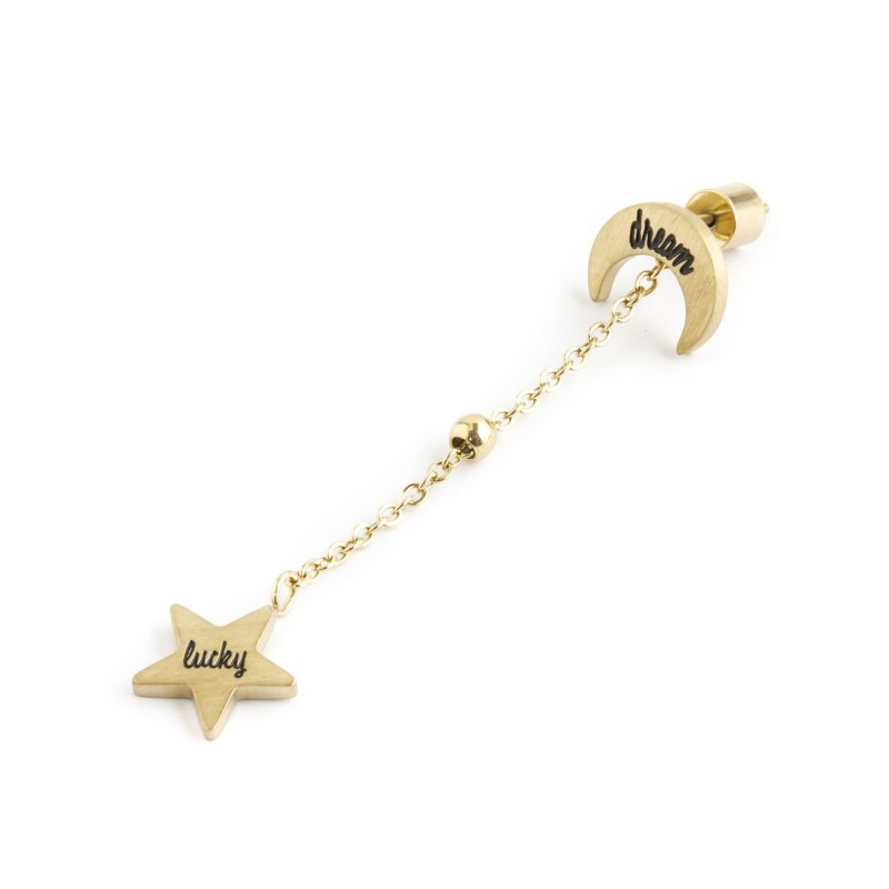 Orecchino luna con pendente stella