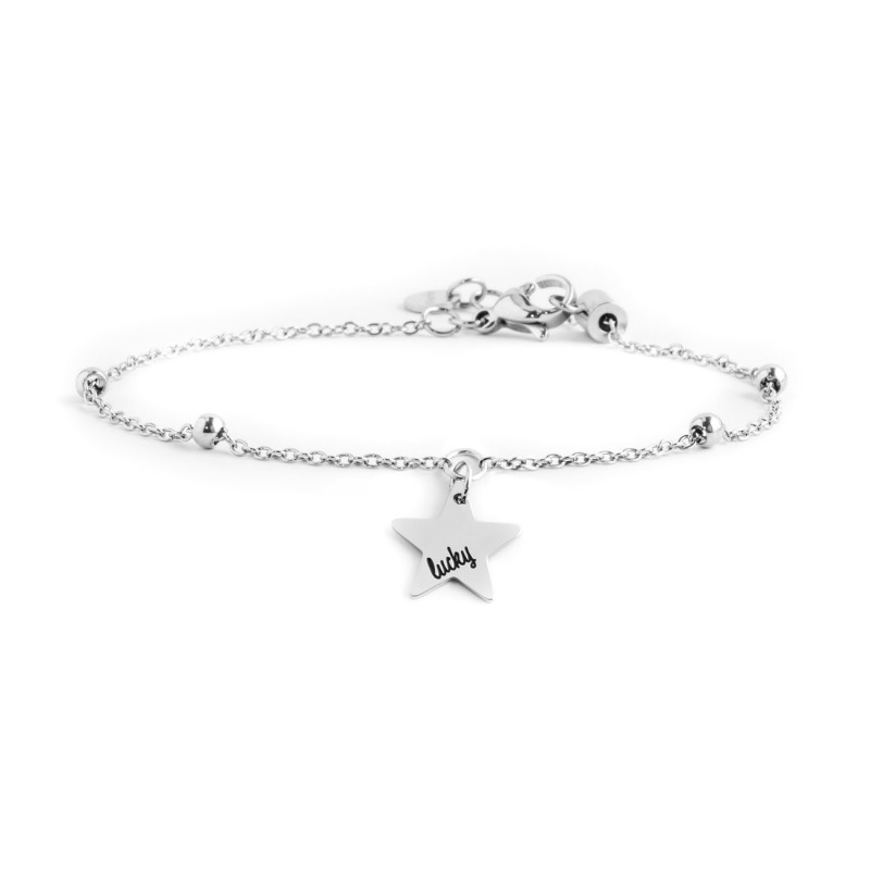 BRACCIALE ACCIAIO STELLA LUCKY PENDENTE