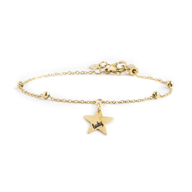 BRACCIALE ACCIAIO STELLA LUCKY PENDENTE