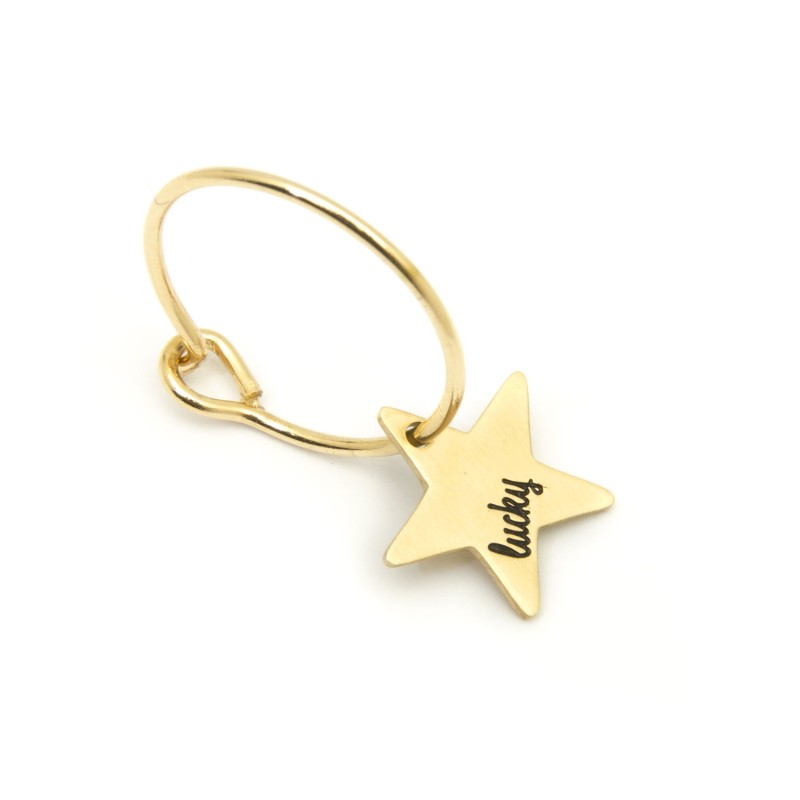 Orecchino a cerchio stella lucky