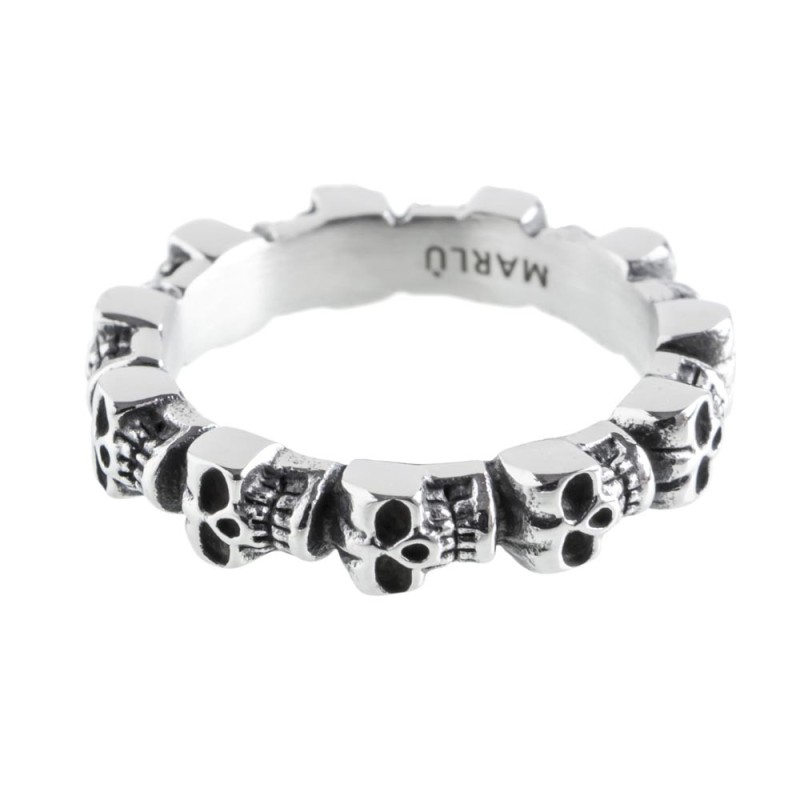 Anello acciaio teschi grandi