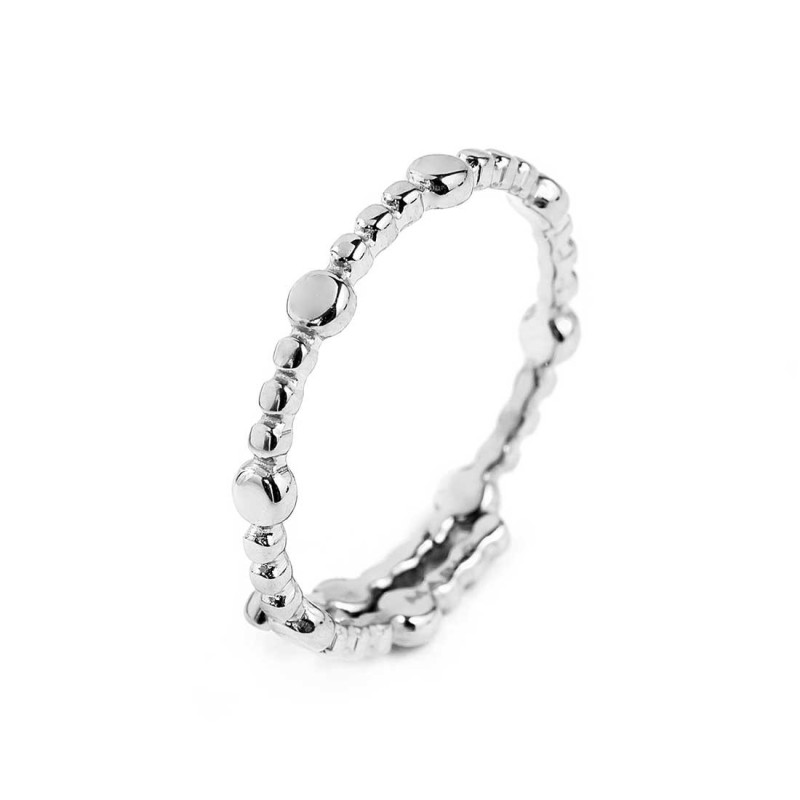 Anello trama puntinata mista