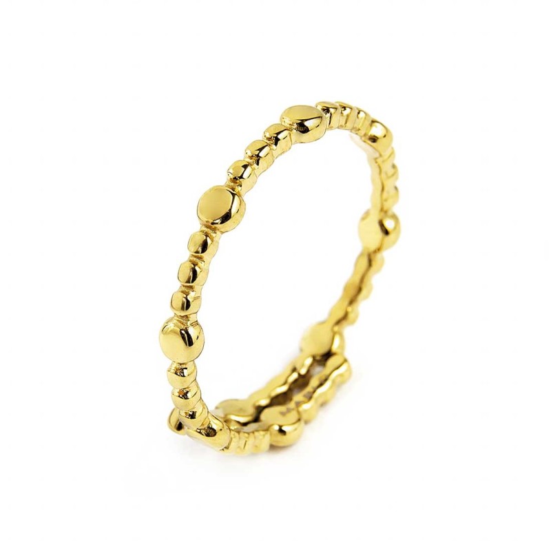 Anello trama puntinata mista