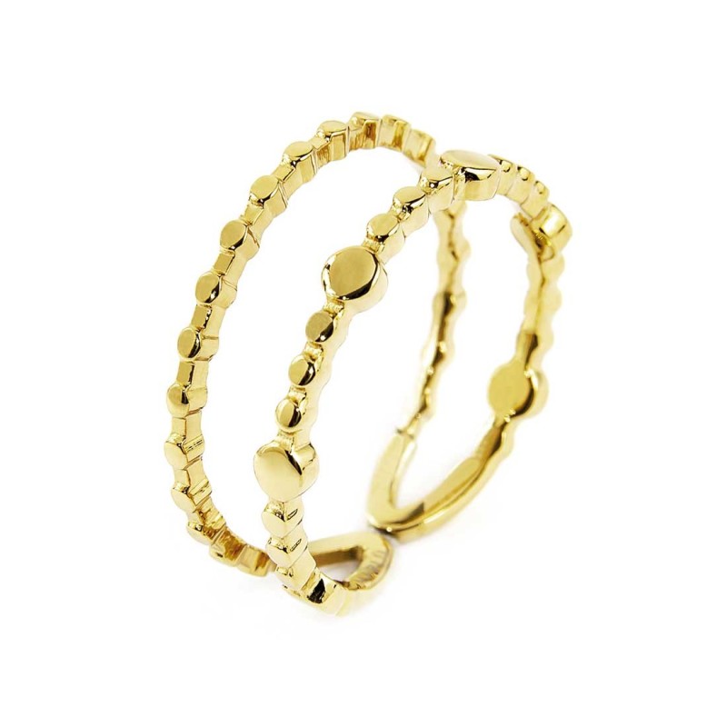 ANELLO PUNTINATA MISTA DOPPIA FASCIA