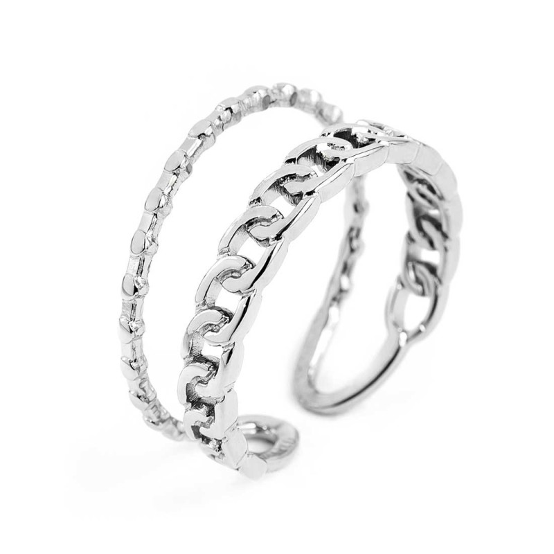 ANELLO GRUMETTA E PUNTINATA DOPPIA FASCIA