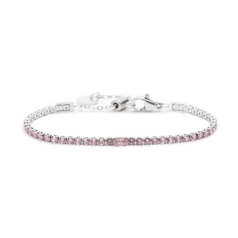 Bracciale tennis 2,5mm con zircone centrale