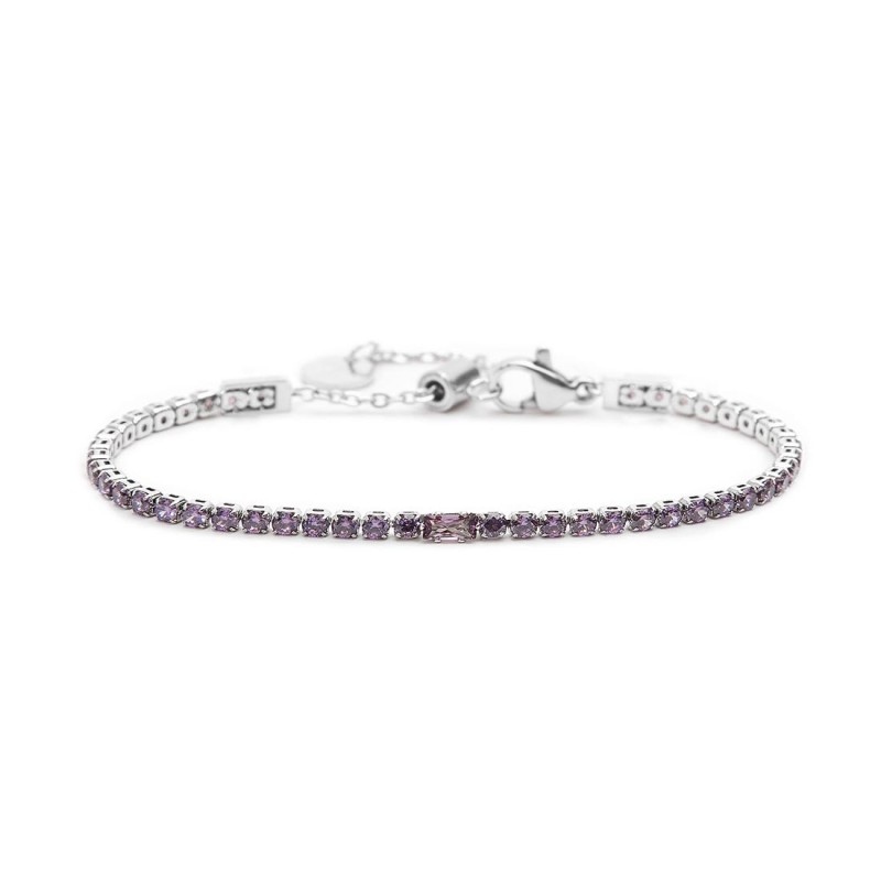 Bracciale tennis 2,5mm con zircone centrale