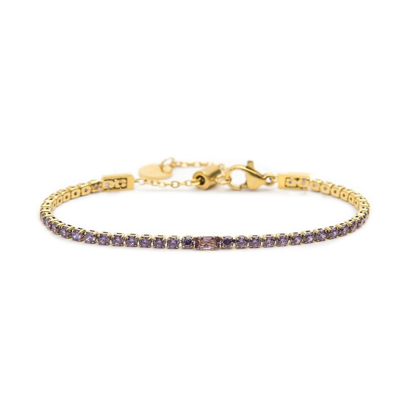 Bracciale tennis 2,5mm con zircone centrale
