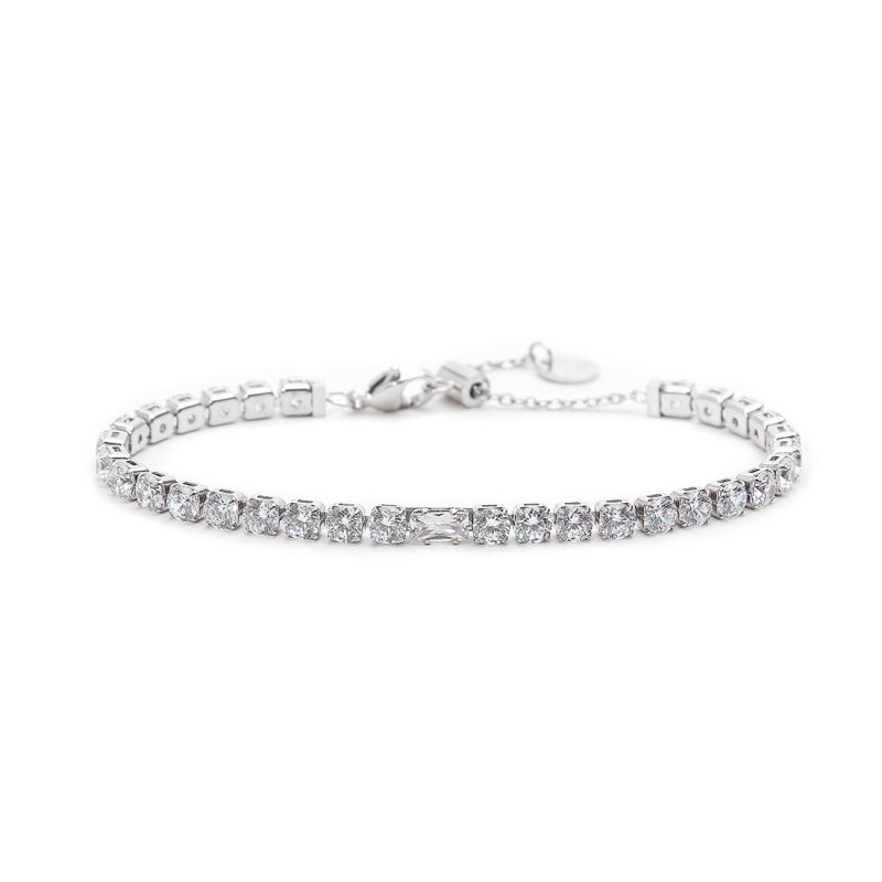 Bracciale tennis 4mm con zircone centrale