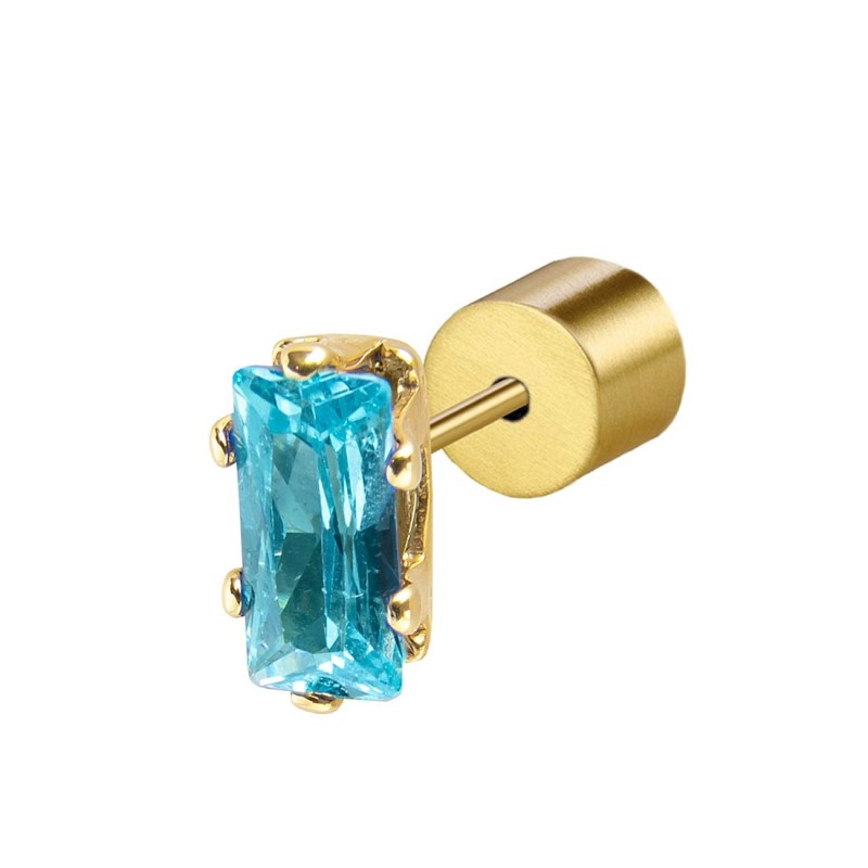 Orecchino a lobo zircone baguette