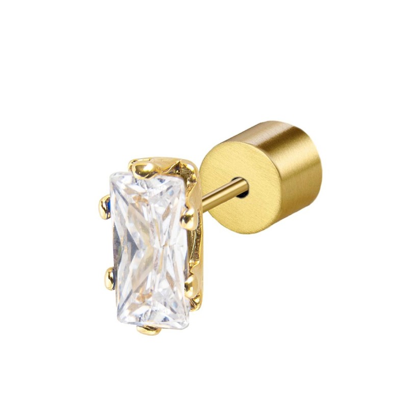 Orecchino a lobo zircone baguette