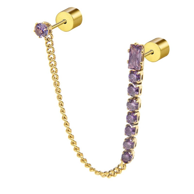 Orecchino a lobo multindosso tennis pendente