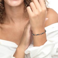 Bracciale corniola rossa e pietra lavica