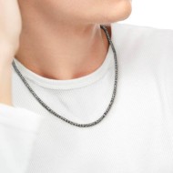 Collana ematite sfaccettata e liscia