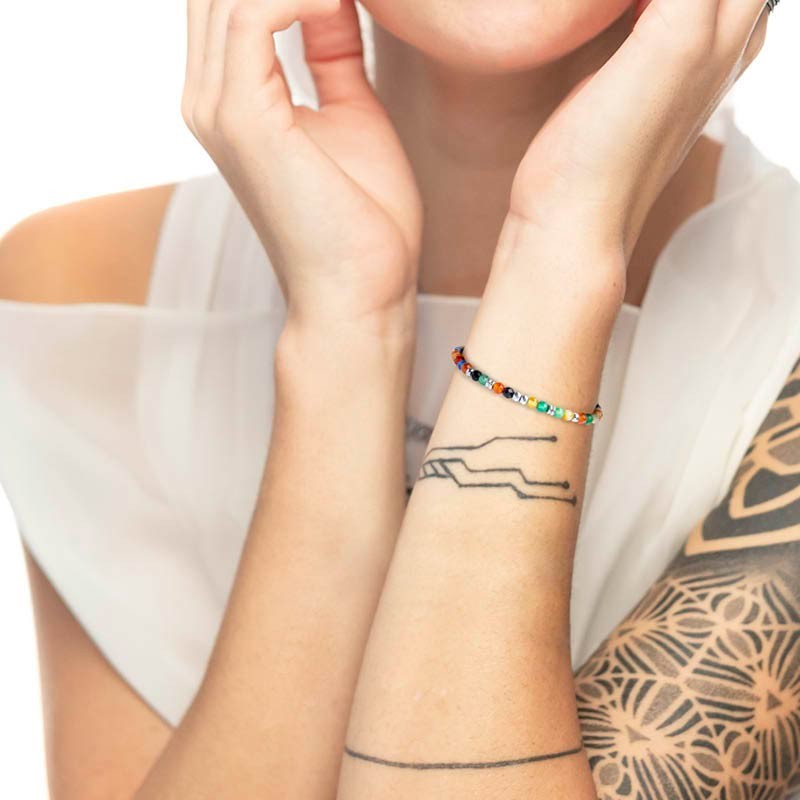 Bracciale agata sfaccettata 4mm