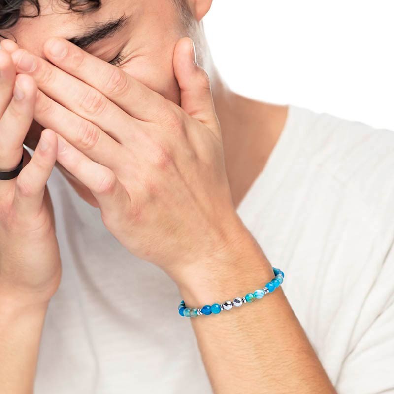 Bracciale agata sfaccettata 6mm