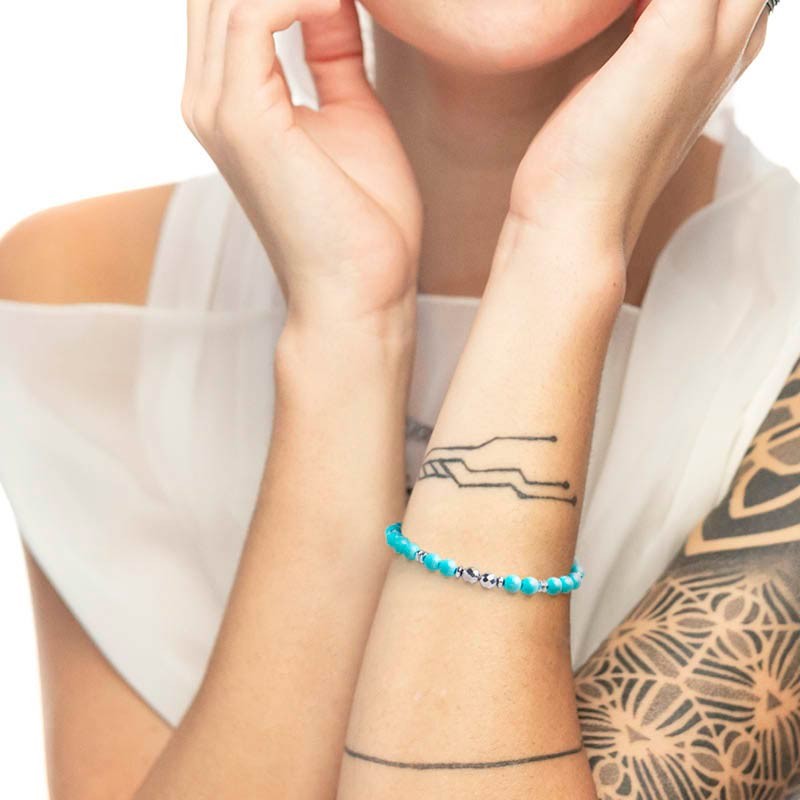 Bracciale sfere sfaccettate 6mm